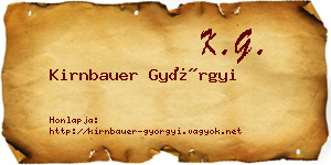 Kirnbauer Györgyi névjegykártya